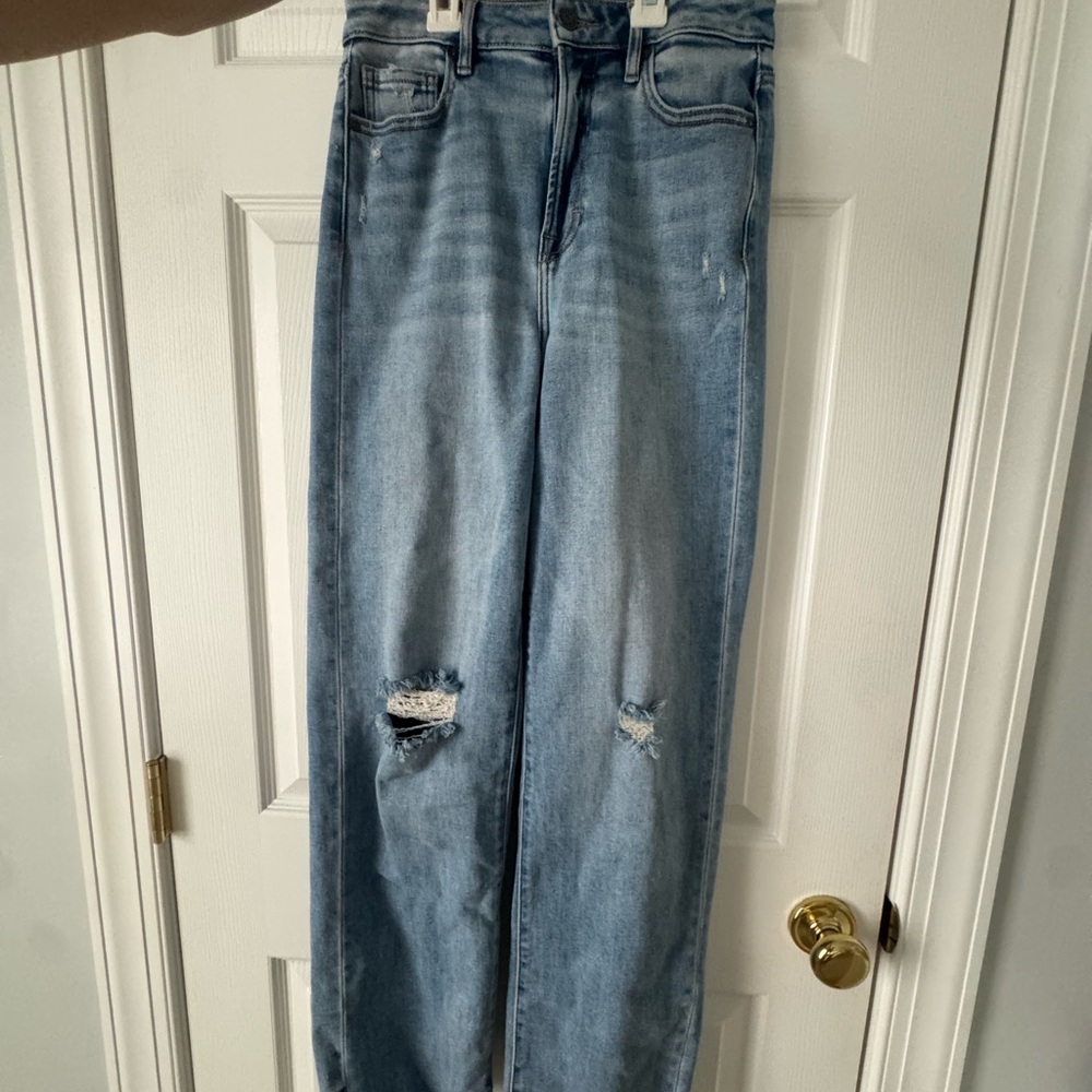 Stylish Light Blue Distressed Women Jeans